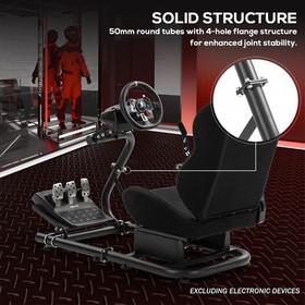 Supllueer Racing Simulation Cockpit With Seat Adjustable Fit Logitech G920 G923