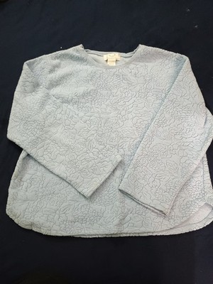Oscar de La Renta Shirt Light Baby Blue Size Medium Long Sleeve B2-035