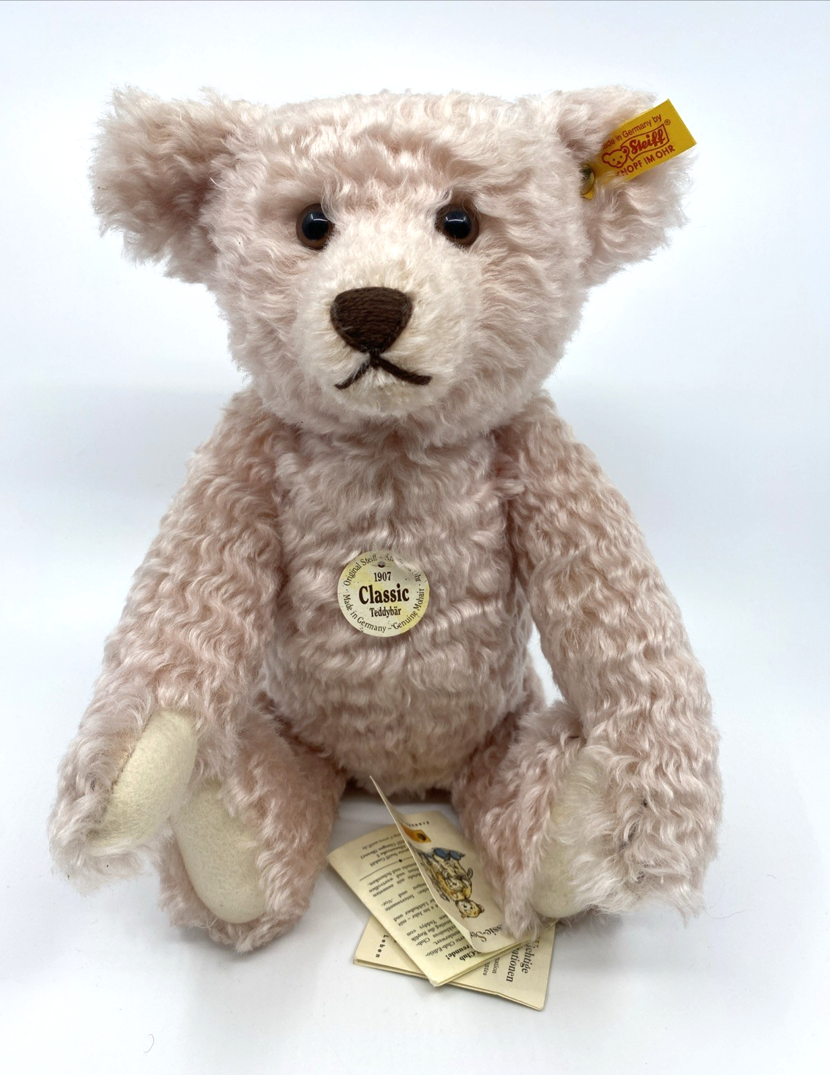 Steiff 1907 Replica Classic Teddy Bear 35cm, Pink Mohair - EAN:000270