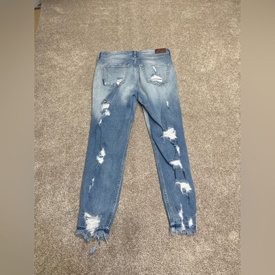 Hollister high rise super skinny crop Vtg stretch jean womens 7R 28x26 destroyed