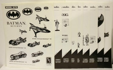 RARE 1990's Lot of 9 Black & White AMT/ERTL Batman Clip Art