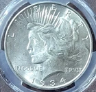 1934 D Peace Silver Dollar $1 • PCGS AU58 • Low Postage