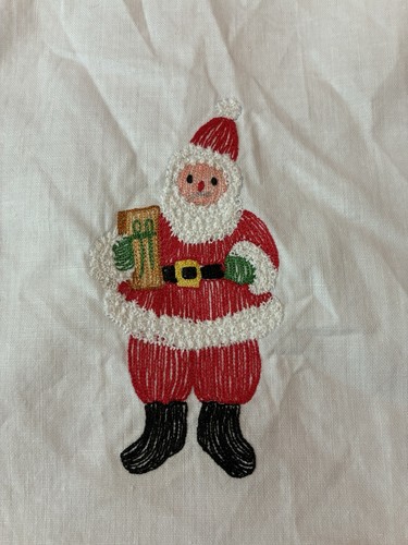 2 Santa Embroidered Guest Cotton Hand Towels - Picture 3 of 5