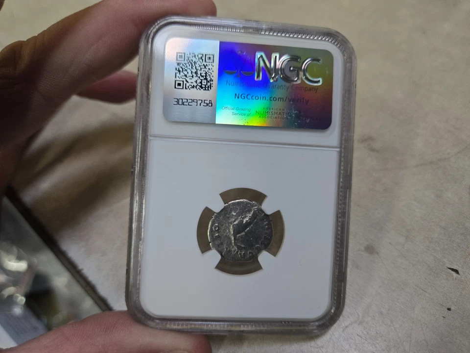 LOT OF 2 Roman Empire Faustina Sr. AD 138-140/1 AR Denarius NGC - Image 3 of 4