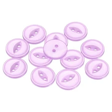 50pcs Purple Round Sewing Buttons 15mm Resin 2-Hole Fish Eye Craft Button