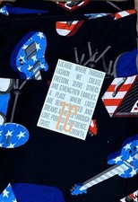 New LuLaRoe Leggings TC 4th of July Stars Stripes Music Print USA Patriotic NIP