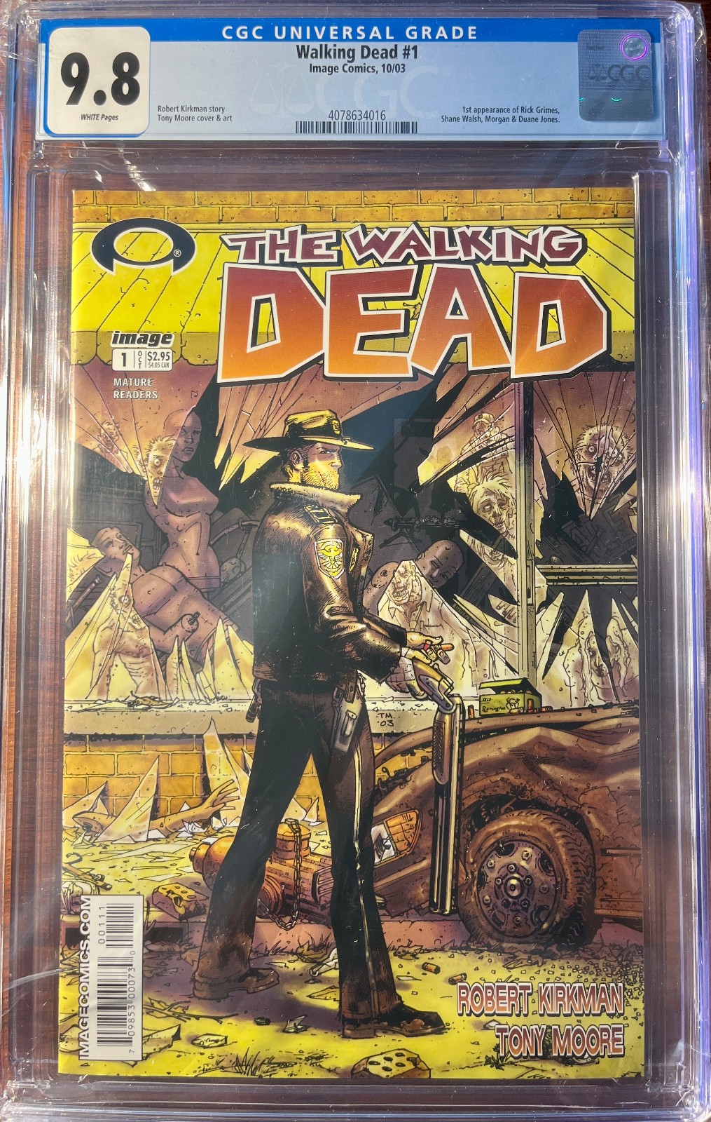THE WALKING DEAD #1 IMAGE 2003 CGC 9.8 WHITE PAGES 1ST APPEARANCE RICK GRIMES