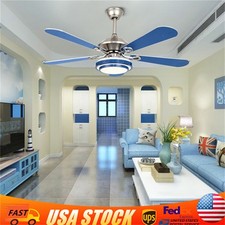 52'' Ceiling Fan with LED Light Remote 6 Speed 5 Blades Modern Fan Light 35W