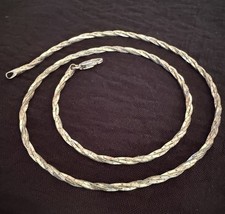 925 Sterling Silver Braided Chain Necklace 16...