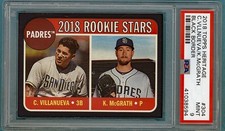 2018 Topps Heritage Padres Rookies Villanueva/McGrath Black Border/50#304 PSA 9!