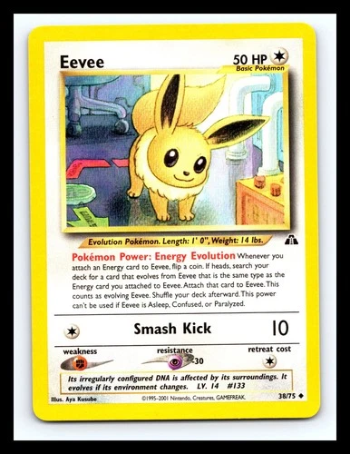 💥 2001 Pokemon Neo Discovery Eevee 1st Edition #38/75 Vintage Non Holo