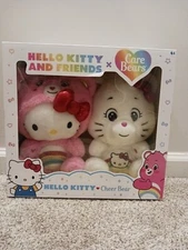 Hello Kitty and Friends x Care Bears Cheer Bear Sealed Box Set Of 2 Plush 