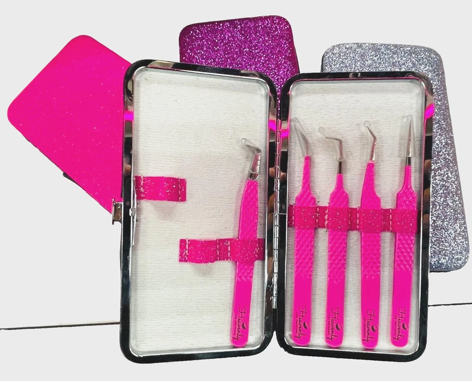 Estuche imán brillo púrpura para pinzas pestañas cejas con capacidad para 6 pinzas Foto 2 de 2