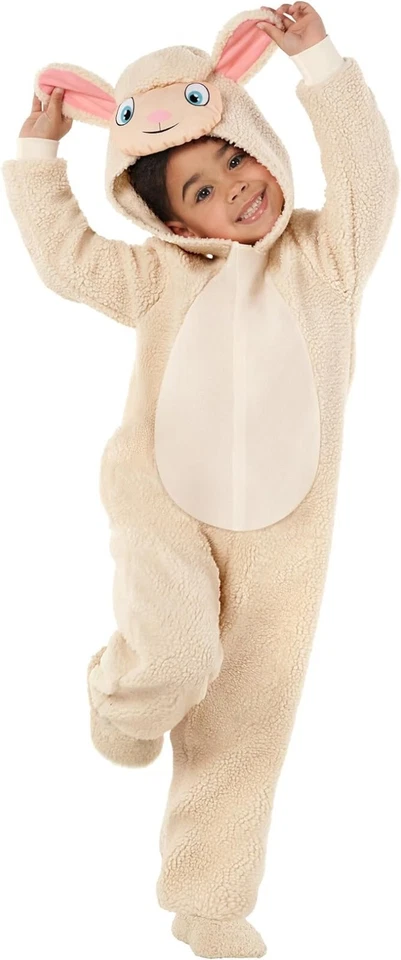 Disfraz de cordero infantil niño niño niño niña traje de oveja Navidad Belén Pascua 1-9 Foto 2 de 4