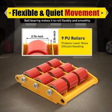 Heavy Duty Machine Machinery Mover Dolly Skate Roller Move Cargo 15 Ton 33000lbs