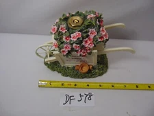 2002 Daysprings Cards Mary Hughes Lawn Sprinkler Resin wheelbarrow Flowers