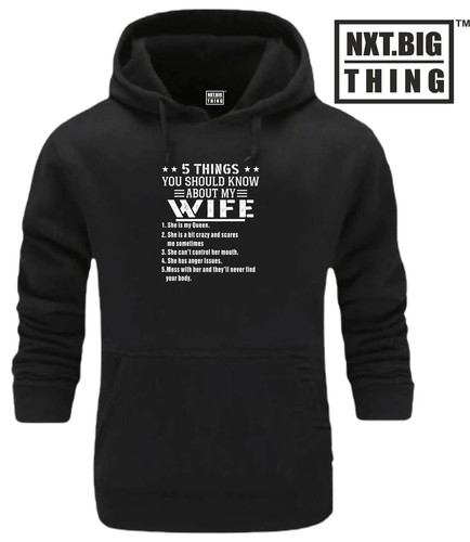 5 Things About Wife Hoodie Funny Husband Marriage Quote Birthday Xmas Gift Top - 第 1/4 張圖片