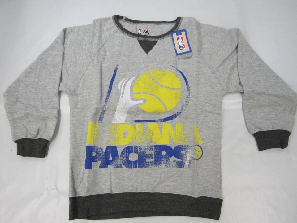 Nueva sudadera majestuosa gris claro Indiana Pacers YOUTH tallas S-M-L-XL Foto 4 de 4