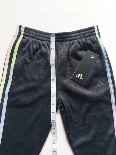 Adidas Girl's Fleece Jogger 3 Stripes Rainbow Black Size 5 - Picture 4 of 8