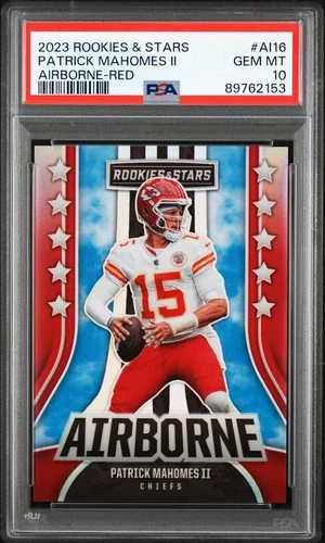 /99 2023 Rookies & Stars Patrick Mahomes II Airborne Red PSA 10 Chiefs