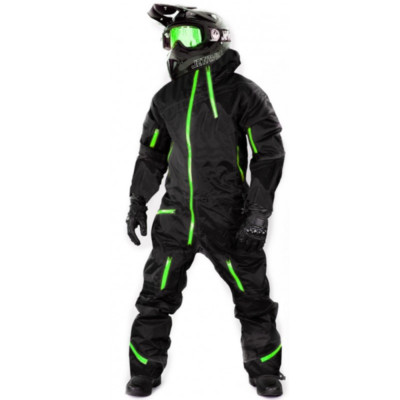 Overall Snow Suit Evolution Base black Green WATERPROOF / WINDPROOF / HEATED