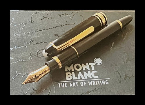 MONTBLANC 114 Mozart Black and Gold Fountain Pen 14k Gold Nib Germany