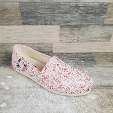 Toms Alpargata Womens Flats Sz 8 Multi Pink Floral Embroidered Slip On Shoes