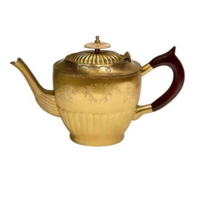 Théière Décorative fait Main Théière En Laiton Artisanal pour Café, Séance - Photo 1/4