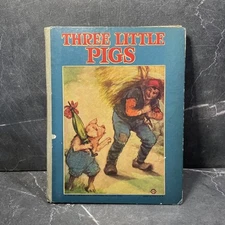 Three Little Pigs 1922 Saalfield Childrens Nursery Rhyme Book Henny Penny Hansel