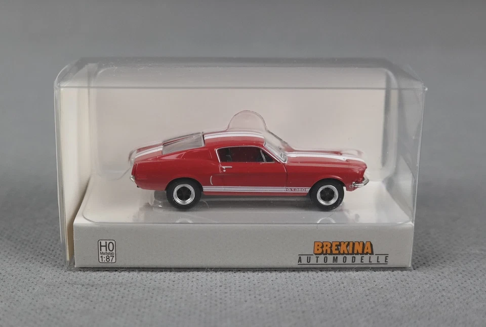 BREKINA 19605 H0,1:87 Ford Mustang GT 350 Fastback rot/weiß, 1968 NEU!