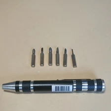 6 in 1 Mini Screwdriver Set Small Screwdrivers Pen Repair Tools Gadgets (Black)