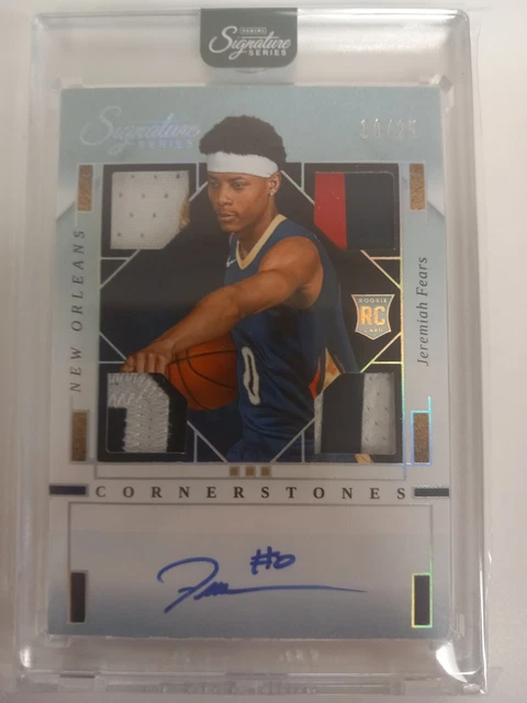 PANINI SIGNATURE SERIES 2025-26 JEREMIAH FEAR CORNERSTONES ON CARD AUTO /25