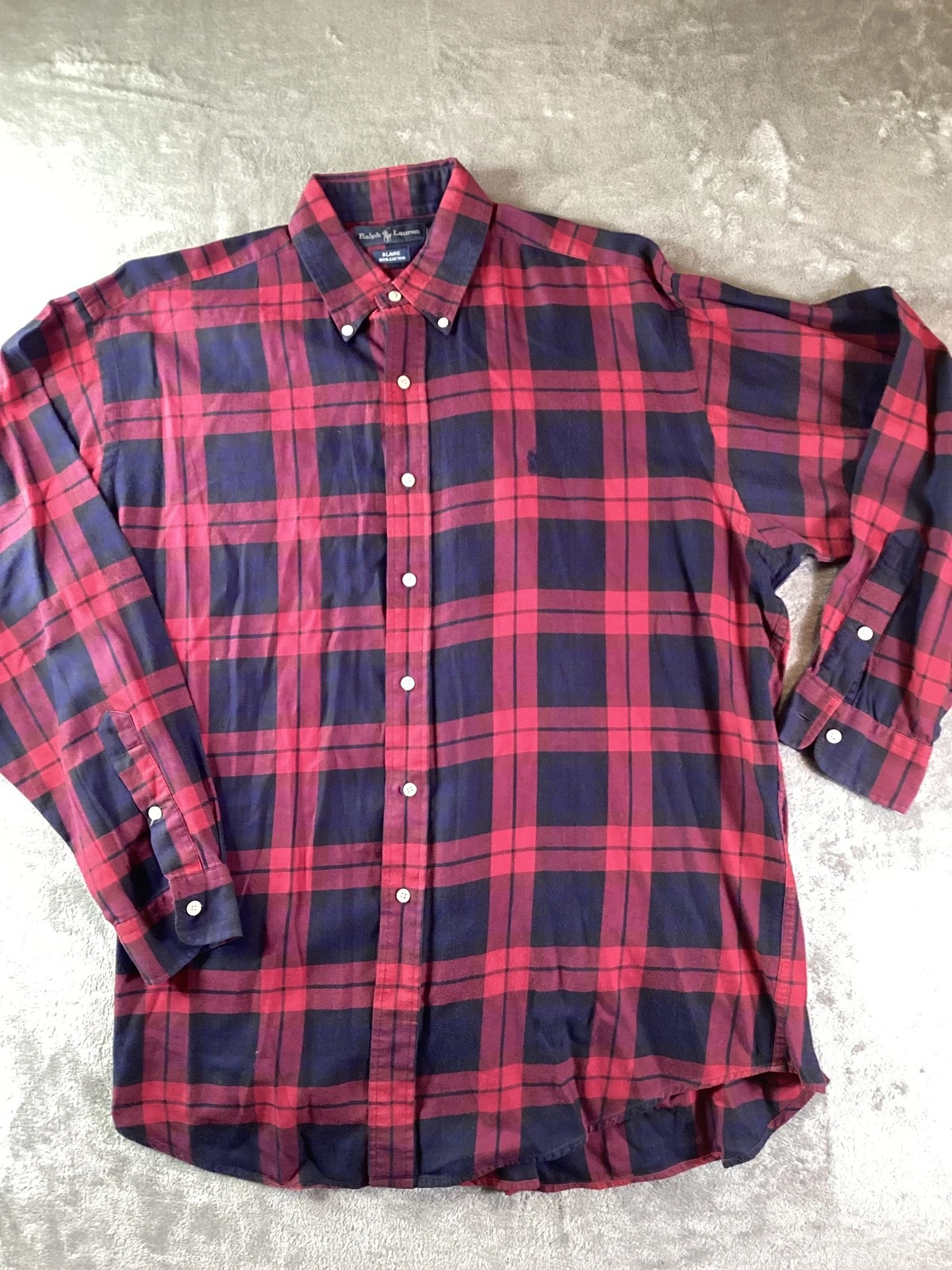 Ralph Lauren Shirt Mens Large Plaid Button Down Blaire Casual