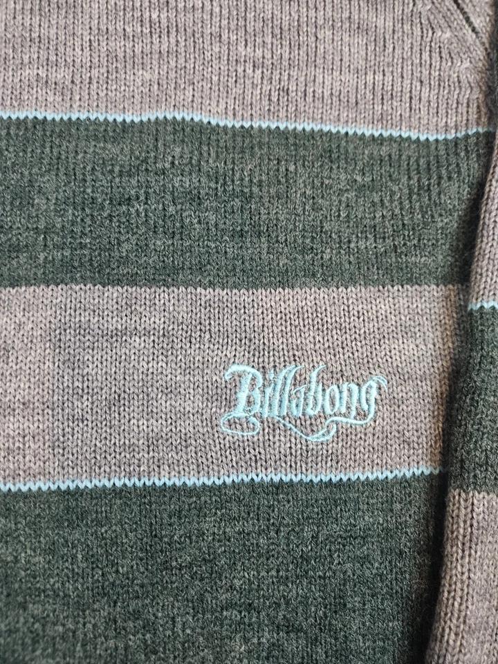 Billabong Men's Wool Blend Sweater Size Medium Green/Gray - Image 2 of 4
