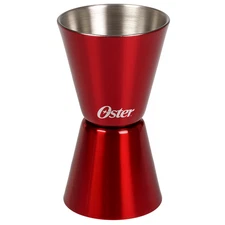 Oster Venice Room Double Jigger Red Stainless Steel Bar Measuring Tool Cocktail