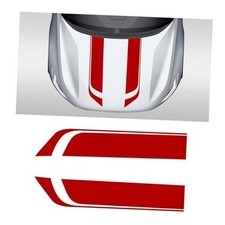 Car Hood Decal Sticker, Automotive Side Body Stripe Graphics Racing Bumper Red