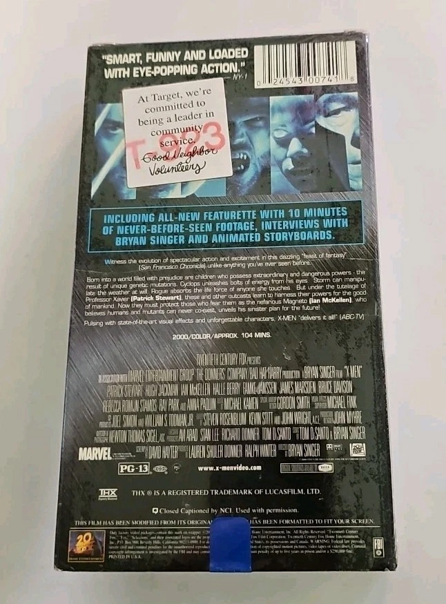 X-Men VHS SEALED Hype 20th Century Fox Patrick Stewart Hugh Jackson VTG  - Image 3 of 4
