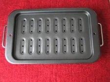 GRAND GOURMET BROILER BROIL ROASTING GRILL PAN WITH HANDLES 13" X 7"