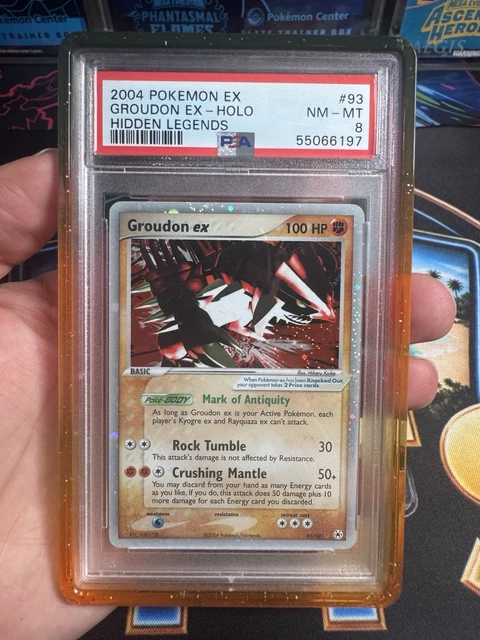 2004 POKEMON EX HIDDEN LEGENDS #93 GROUDON EX-HOLO PSA 8