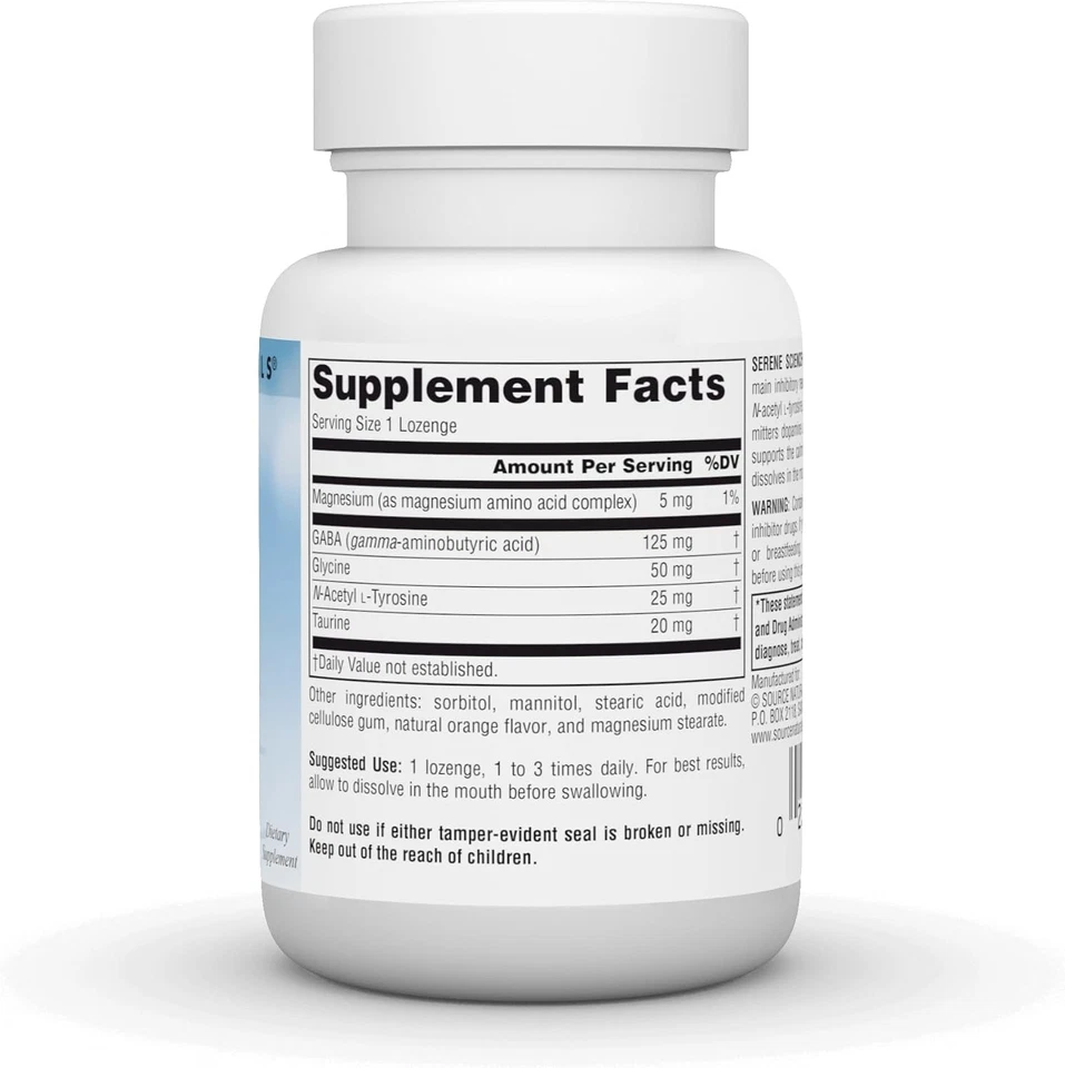 Source Naturals Serene Science GABA, 125 mg, sabor naranja* - 30 pastillas Foto 2 de 4