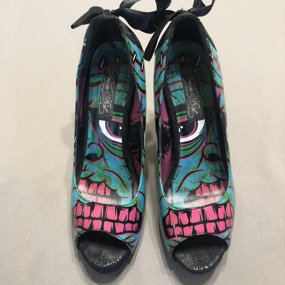 Iron Fist Frakattack Zombie Plataforma Peeptoe Stiletto Tacones Frankenstein Talla 7 Foto 4 de 4