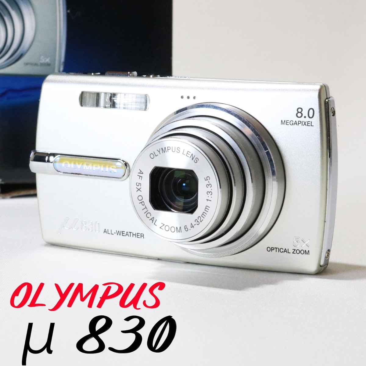 Near MINT] Olympus μ830 silver 8.0 MP Digital Camera w/box