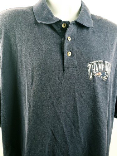 NFL Super Bowl XXXVlll 38 Reebok Polo Size XL Champions Patriots Blue - Picture 5 of 12