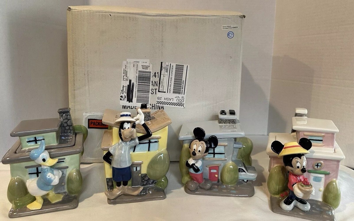 HTF NIB Disney Neighborhood/Urban Mickey Mouse 4 PC Canister