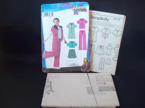 Simplicity Pattern 3716 Hannah Montana Dress Hoody Pants Size 8-1/2 - 16-1/2 NOS - Picture 3 of 4