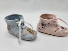 Vintage Porcelain Handpainted Baby Shoes Boy/ Girl sold as Pair