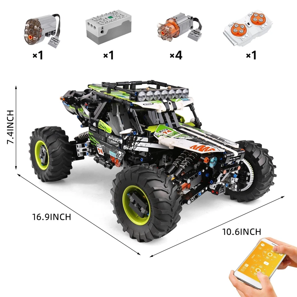 Mould King 18002 OffRoad Buggy 4WD RC Building Brick Block Set Model Toy Kit MOC - Image 4 of 4