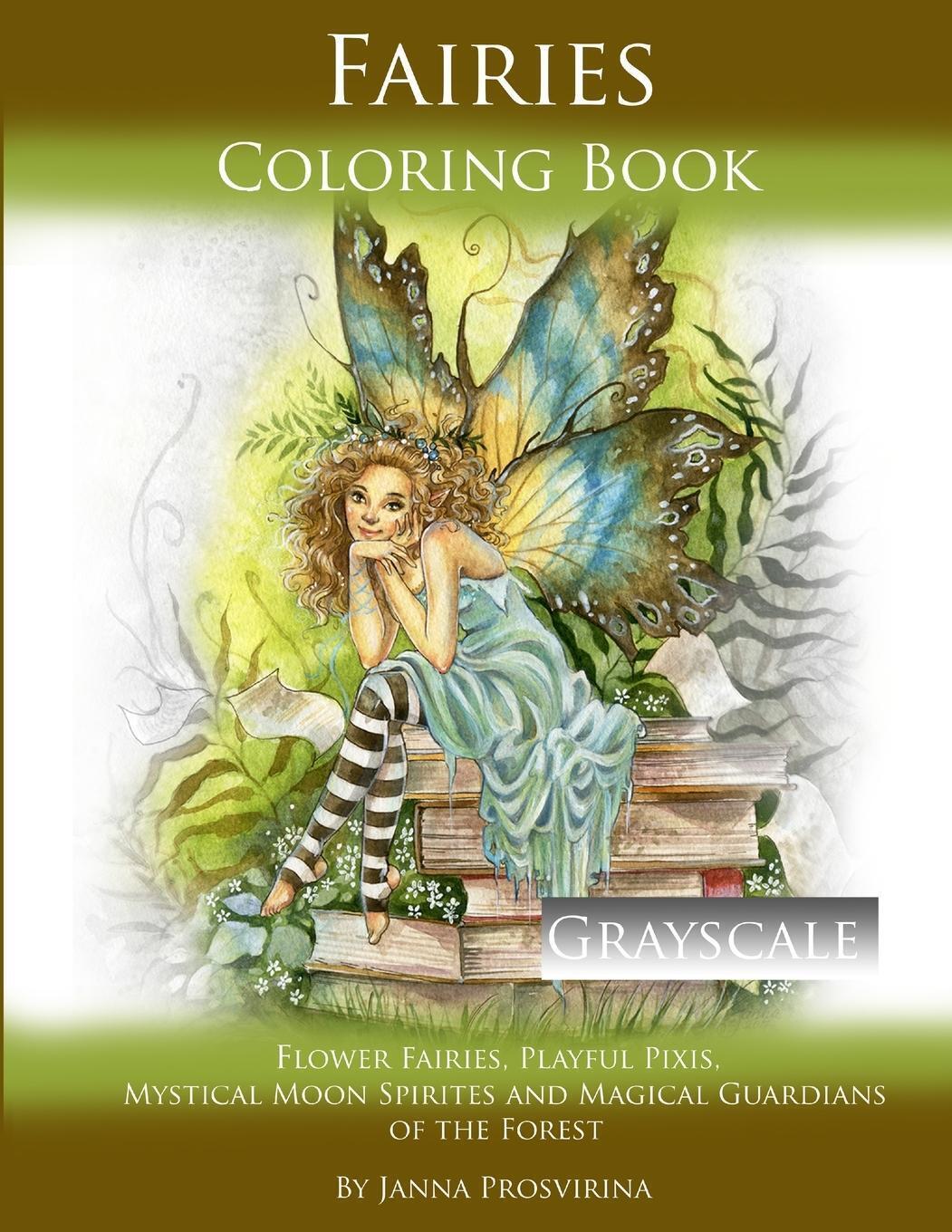 Thumbnail - Fairies Coloring Book Grayscale Janna Prosvirina Taschenbuch Paperback