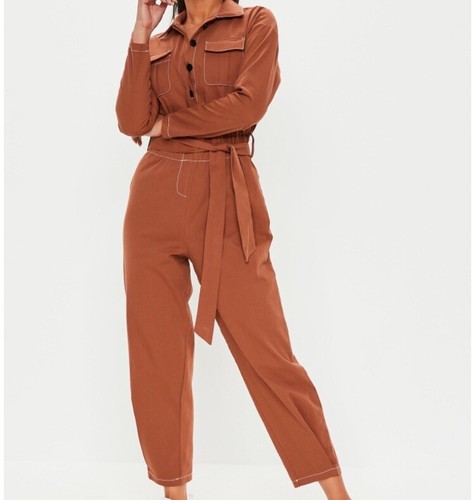 MISSGUIDED UTILITY LONG SLEEVE JUMPSUIT 