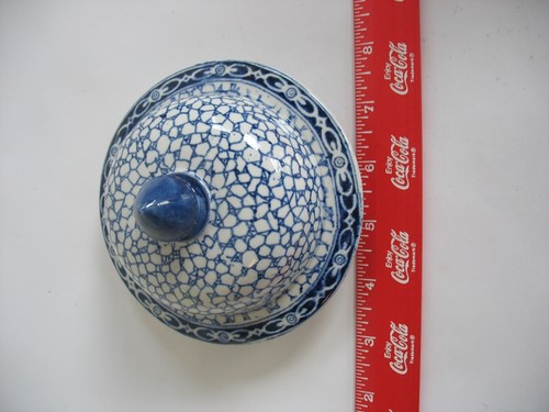 LID ONLY Adams China CHINESE BIRD bluw white round ENGLAND Large 5" - Picture 5 of 7